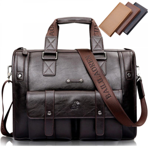 Men Leather Black Briefcase Business Handbag Messenger Bags Male Vintage Shoulder Bag Men's Large Laptop Travel Bags