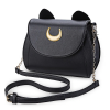 Summer Sailor Moon Ladies Handbag Black Luna Cat Shape Chain Shoulder Bag PU Leather Women Messenger Crossbody Small Bag