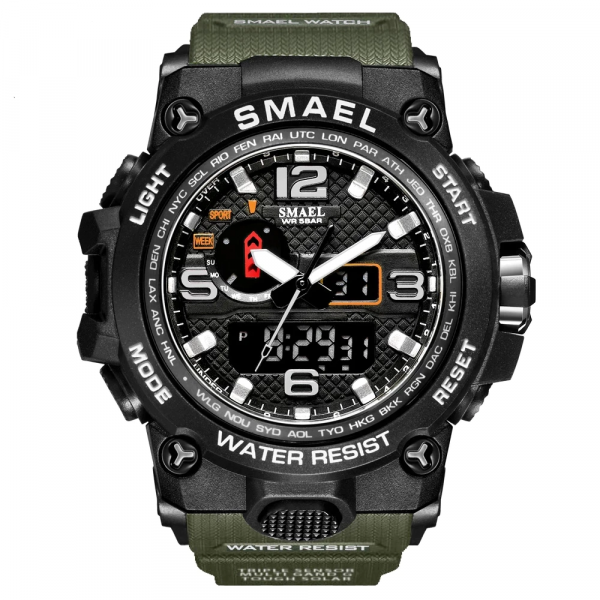 Men Sports Watches Dual Display Analog Digital LED Electronic Quartz Wristwatches Waterproof Swimming Military Watch